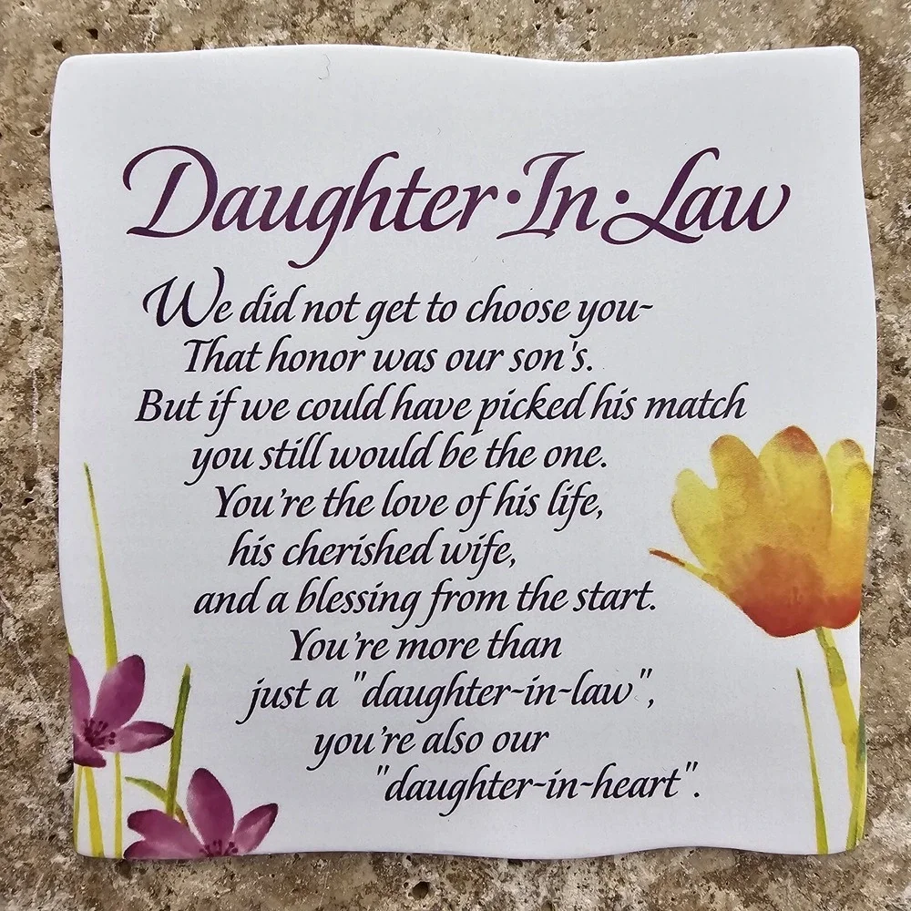 Daughter In Law Bride Wedding Anniversary Gift Stone Plaque Easel Free Standing